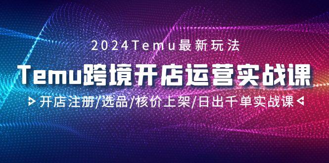 2024Temu跨境开店运营实战课，开店注册/选品/核价上架/日出千单实战课-小鹏项目网