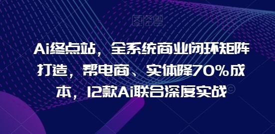 Ai终点站，全系统商业闭环矩阵打造，帮电商、实体降70%成本，12款Ai联合深度实战-小鹏项目网