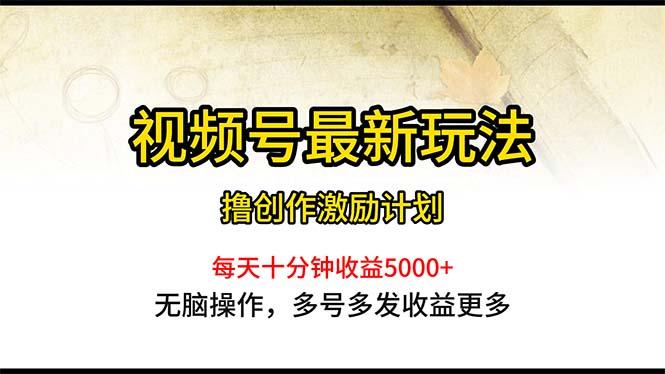 视频号最新玩法，每日一小时月入5000+-小鹏项目网