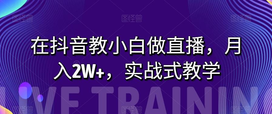 在抖音教小白做直播，月入2W+，实战式教学【揭秘】-小鹏项目网