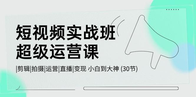 短视频实战班超级运营课 |剪辑|拍摄|运营|直播|变现 小白到大神 (30节)-小鹏项目网