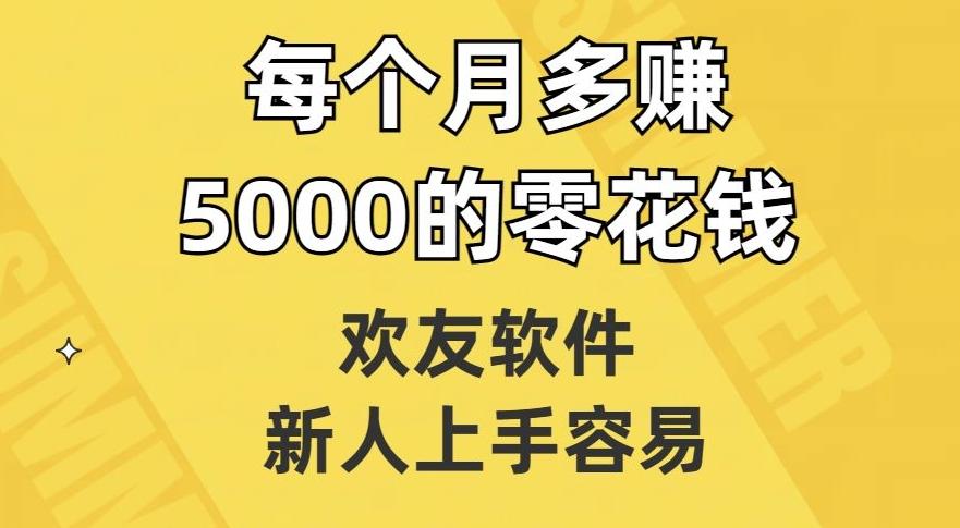 欢友软件，新人上手容易，每个月多赚5000的零花钱【揭秘】-小鹏项目网