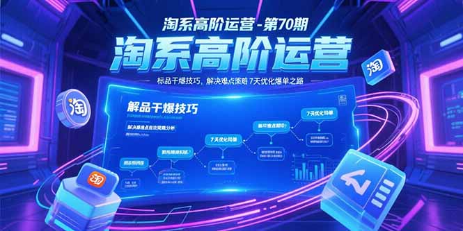 淘系高阶运营-第70期，标品干爆技巧，解决难点策略，大佬操盘方法-小鹏项目网