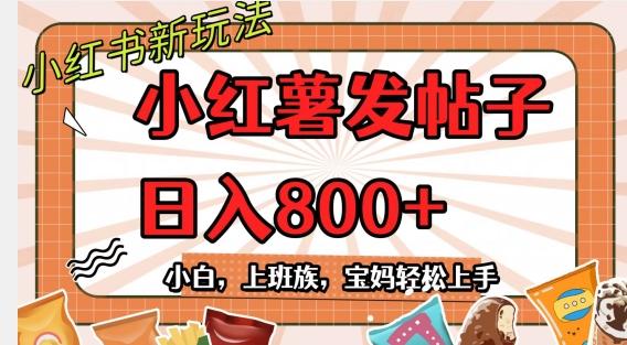 小红薯发日常帖子，日入800+小白专属项目可批量操作-小鹏项目网