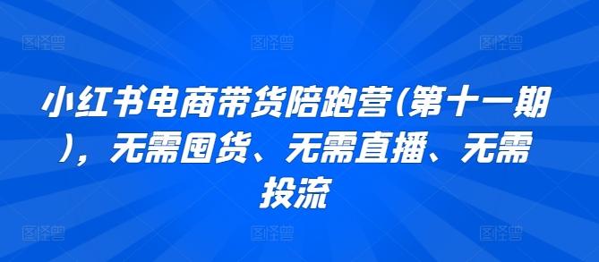 小红书电商带货陪跑营(第十一期)，无需囤货、无需直播、无需投流-小鹏项目网