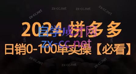 恒哥·2024拼多多日销0-100单实操-小鹏项目网