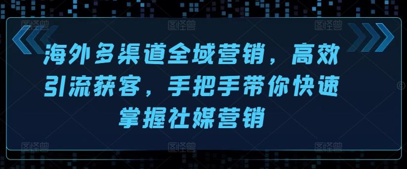 海外多渠道全域营销，高效引流获客，手把手带你快速掌握社媒营销-小鹏项目网