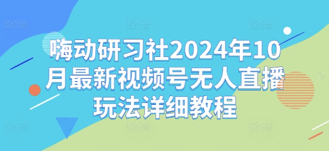 嗨动研习社2024年10月最新视频号无人直播玩法详细教程-小鹏项目网