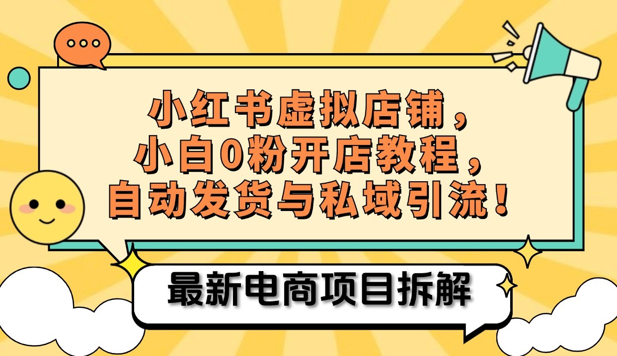小红书电商，小白虚拟类目店铺教程，被动收益+私域引流-小鹏项目网
