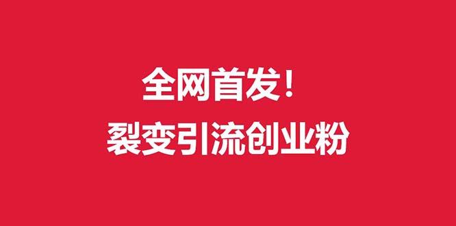 (全网首发)外面收费几千的裂变引流高质量创业粉-小鹏项目网