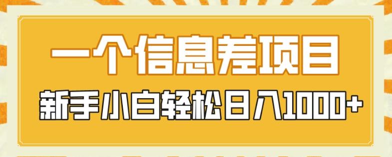 一个信息差项目，每天仅需半小时，新手小白轻松日入1000+-小鹏项目网