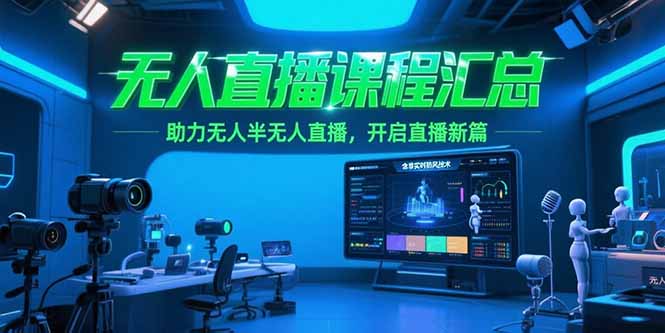 无人直播课程汇总，含非实时防风技术，助力无人半无人直播，开启直播新篇-小鹏项目网