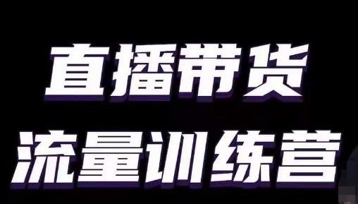 直播带货流量训练营，小白主播必学直播课-小鹏项目网