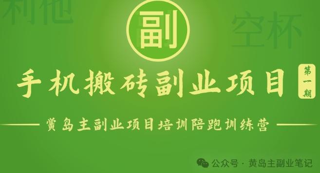 手机搬砖小副业项目训练营1.0，实测1小时收益50+，一部手机轻松日入100+-小鹏项目网