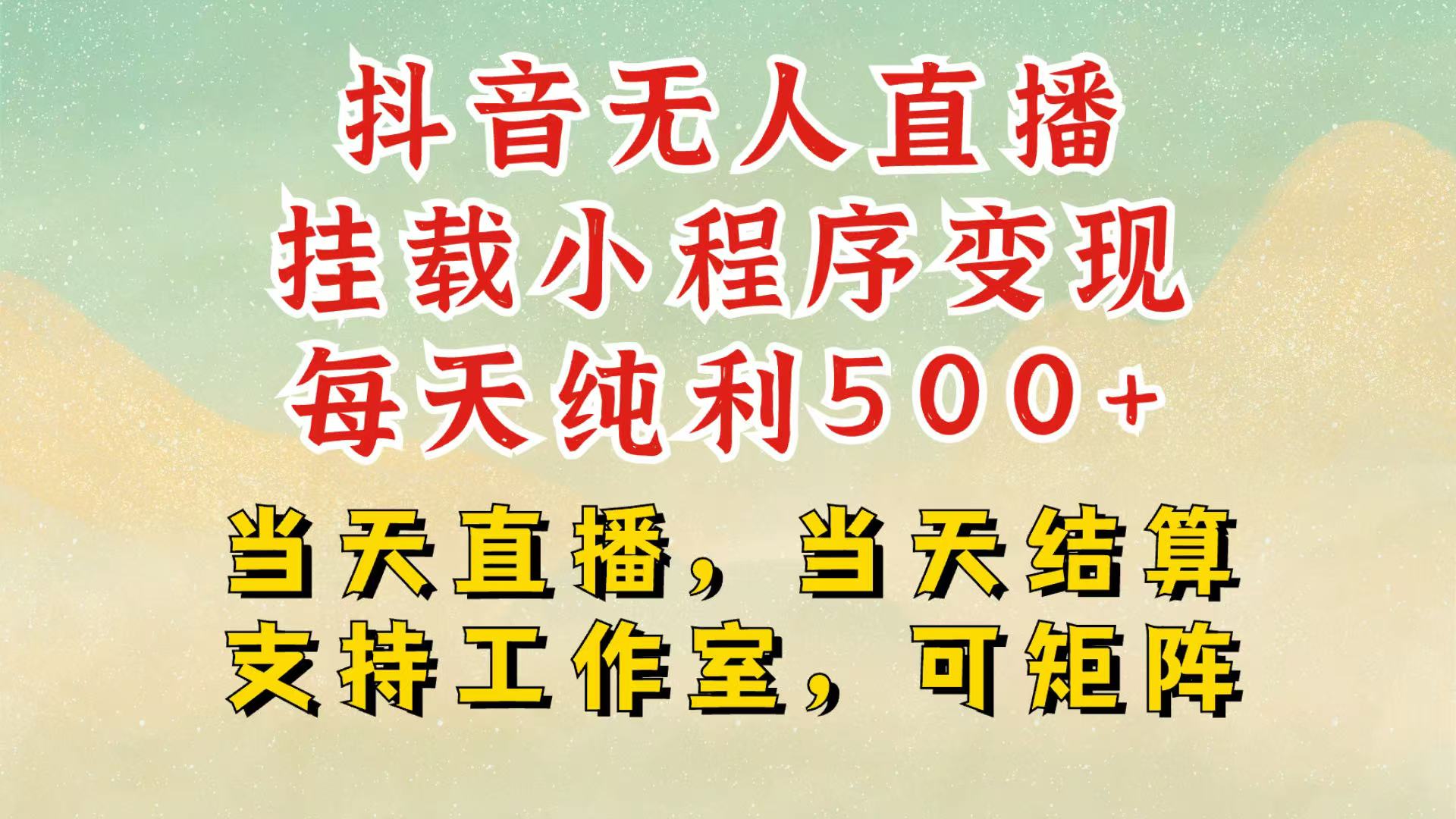 抖音无人挂机项目，轻松日入500+,挂载小程序玩法，不违规不封号，有号的一定挂起来-小鹏项目网