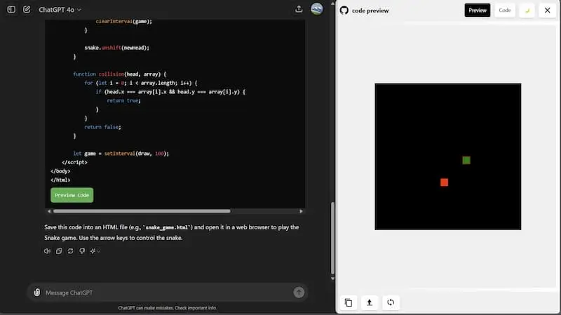 ChatGPT Code Preview｜AI编程预览工具-小鹏项目网