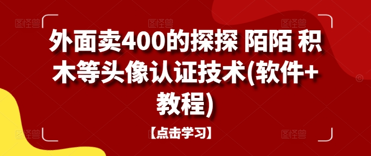 外面卖400的探探 陌陌 积木等头像认证技术(软件+教程)-小鹏项目网