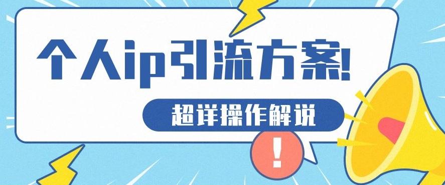 快速收藏，个人IP引流方案教程！让你轻松打造人设IP-小鹏项目网