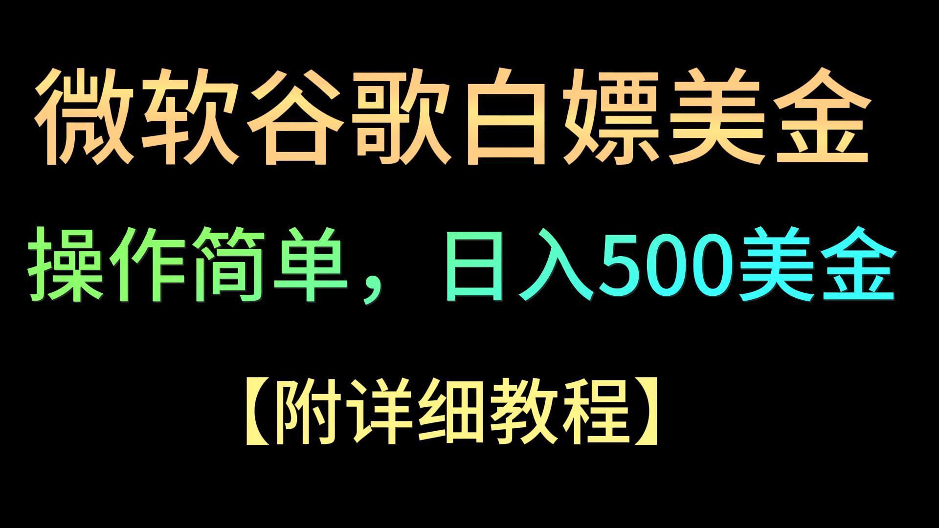 微软谷歌项目3.0，轻松日赚500+美金，操作简单，小白也可轻松入手！-小鹏项目网