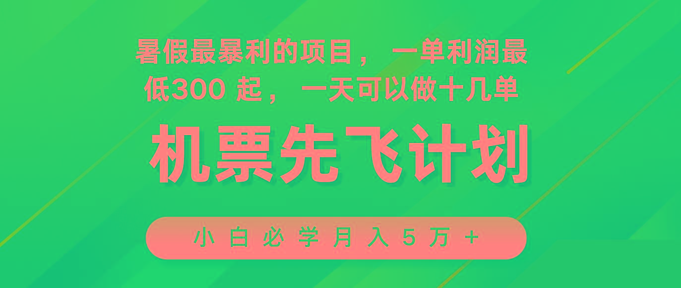 2024暑假最赚钱的项目，市场很大，一单利润300+，每天可批量操作-小鹏项目网