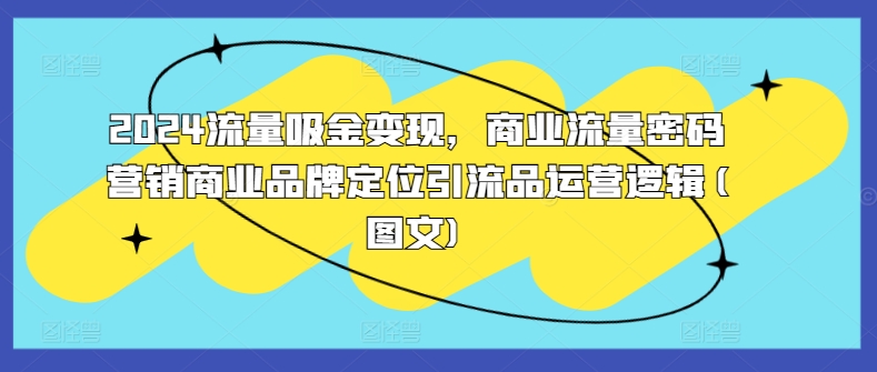 2024流量吸金变现，商业流量密码营销商业品牌定位引流品运营逻辑(图文)-小鹏项目网