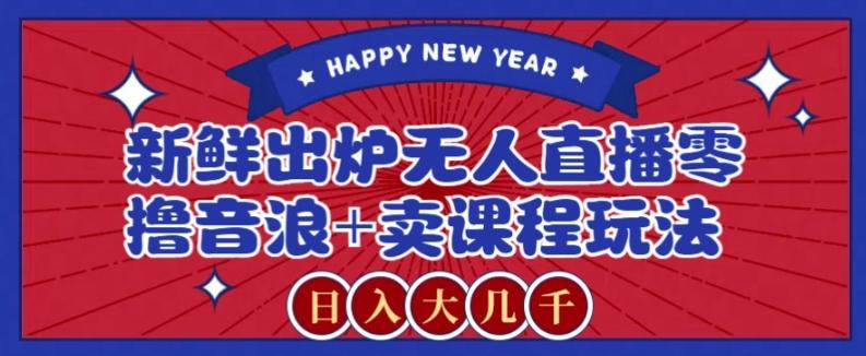 2024最新无人直播零撸音浪+卖课程玩法，日入大几千不是梦【揭秘】-小鹏项目网