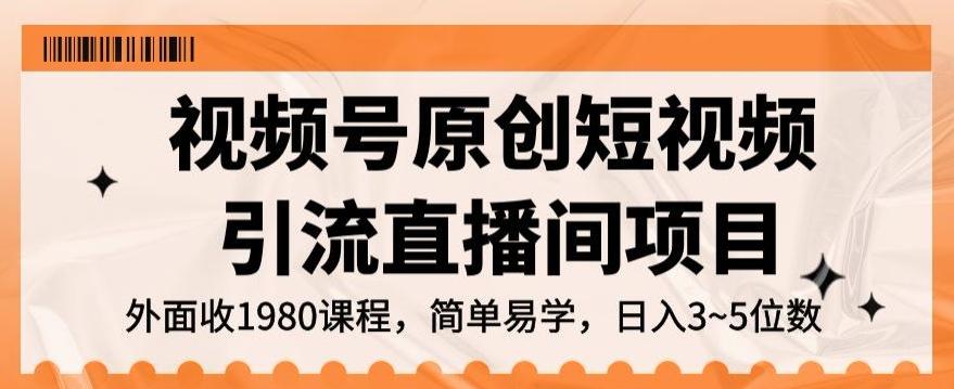 视频号原创短视频引流直播间项目，日入3~5五位数【揭秘】-小鹏项目网