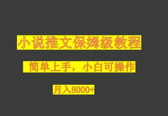 小说推文保姆级教程，小白可操作，月入8000+-小鹏项目网