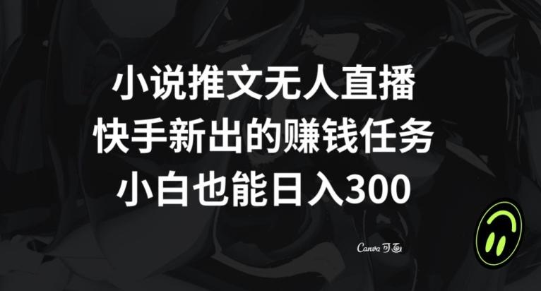 小说推文无人直播，快手新出的赚钱任务，小白也能日入300+【揭秘】-小鹏项目网