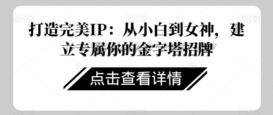 打造完美IP：从小白到女神，建立专属你的金字塔招牌-小鹏项目网