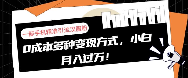 一部手机精准引流汉服粉，0成本多种变现方式，小白月入过万！-小鹏项目网