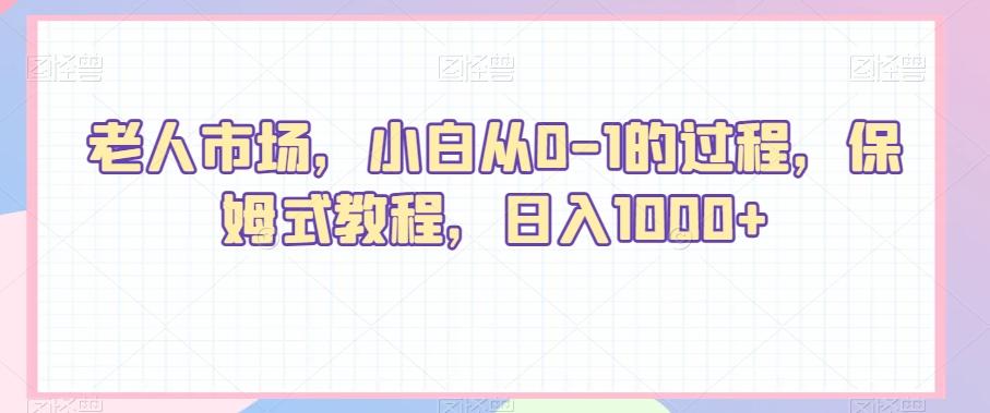 老人市场，小白从0-1的过程，保姆式教程，日入1000+-小鹏项目网