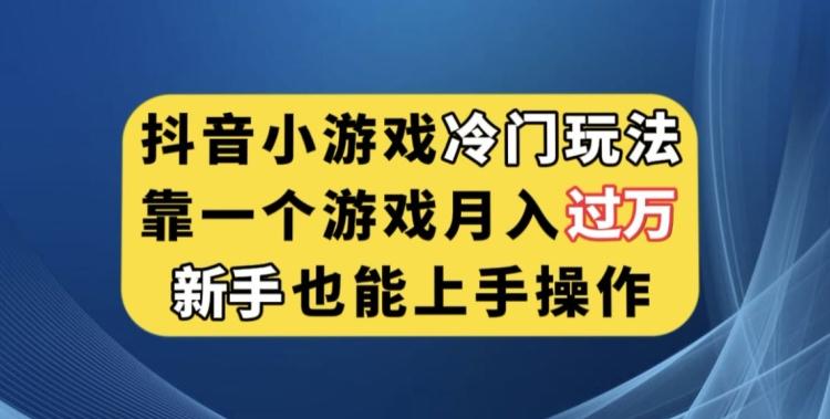 抖音小游戏冷门玩法，靠一个游戏月入过万，新手也能轻松上手【揭秘】-小鹏项目网
