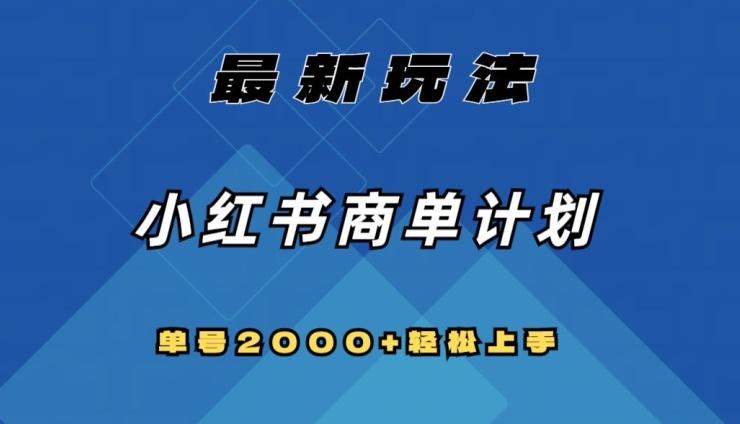 全网首发，小红书商单计划最新玩法，单号2000+可扩大可复制【揭秘】-小鹏项目网