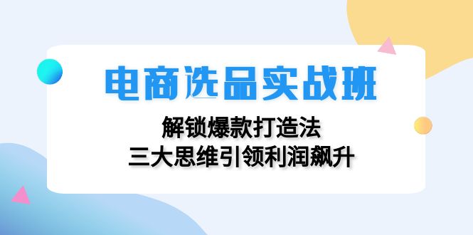 电商选品实战班：解锁爆款打造法，三大思维引领利润飙升-小鹏项目网