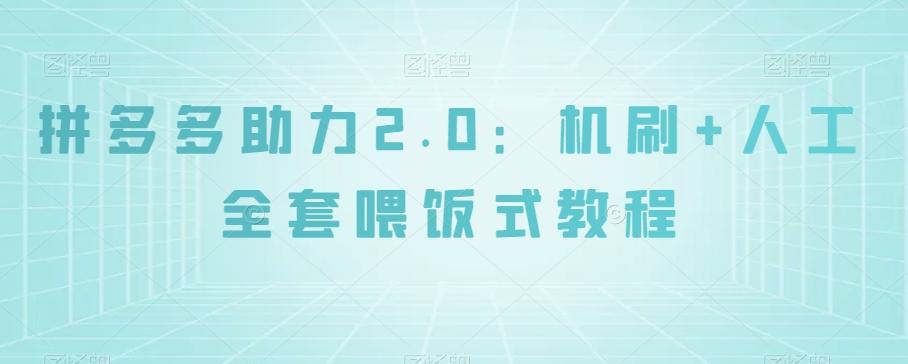 拼多多助力2.0：机刷+人工全套喂饭式教程【揭秘】-小鹏项目网