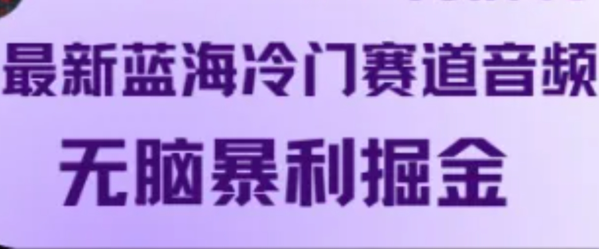 最新蓝海冷门赛道音频，无脑暴利掘金-小鹏项目网