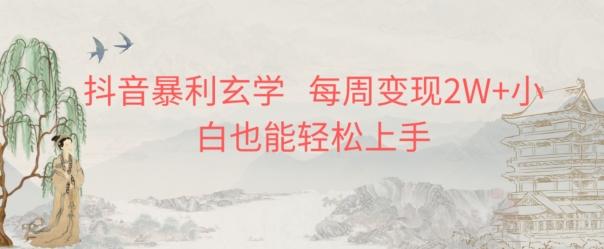 抖音暴利玄学，每周变现2W+小白也能轻松上手-小鹏项目网