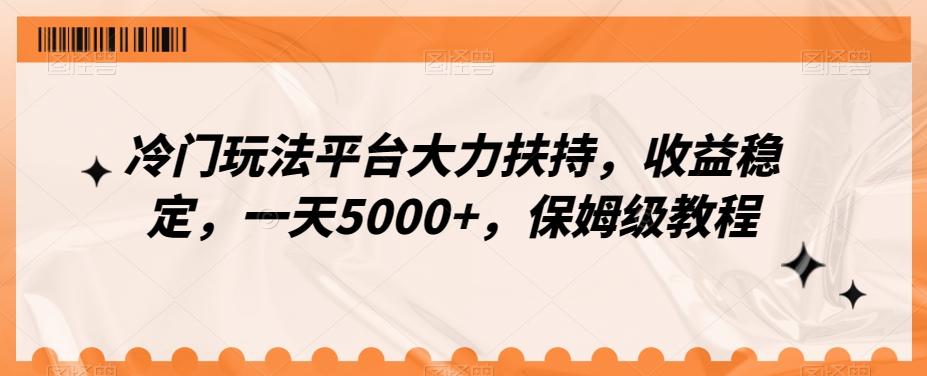 冷门玩法平台大力扶持，收益稳定，一天5000+，保姆级教程（附抖音7天起号法）-小鹏项目网