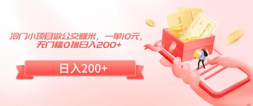 冷门小项目做公交赚米，一单10元，无门槛0撸日入200+【揭秘】-小鹏项目网