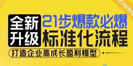 21步爆款必爆标准化流程，全新升级，打造企业高成长盈利模型-小鹏项目网