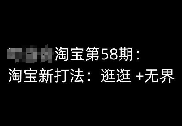 淘宝第58期培训课程，淘宝新打法：逛逛 +无界-小鹏项目网
