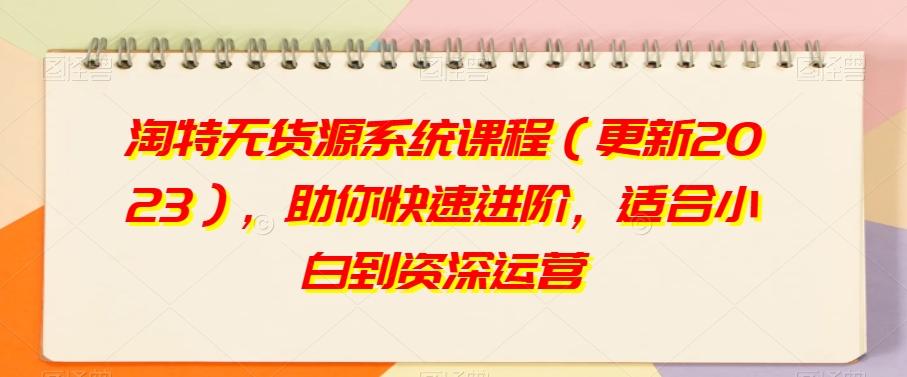 淘特无货源系统课程（更新2023），助你快速进阶，适合小白到资深运营-小鹏项目网