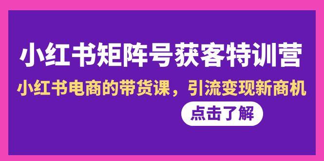 小红书-矩阵号获客特训营-第10期，小红书电商的带货课，引流变现新商机-小鹏项目网