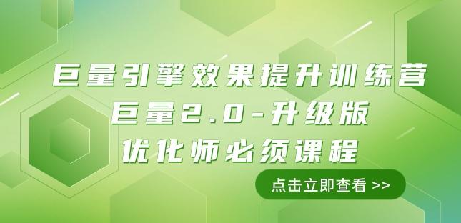 巨量引擎·效果提升训练营：巨量2.0-升级版，优化师必须课程（111节课）-小鹏项目网