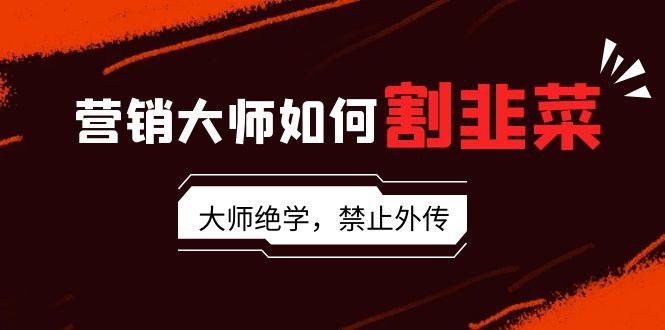 营销大师如何割韭菜：流量大师/讲故事大师/话术大师/卖货大师/成交大师/…-小鹏项目网