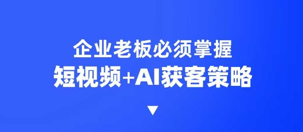 企业短视频AI获客霸屏流量课，6步短视频+AI突围法，3大霸屏抢客策略-小鹏项目网