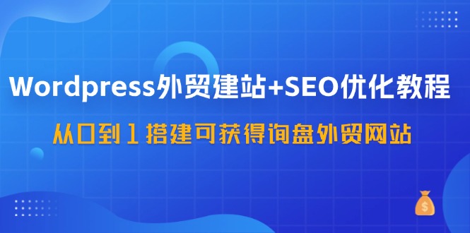 WordPress外贸建站+SEO优化教程，从0到1搭建可获得询盘外贸网站(57节课)-小鹏项目网