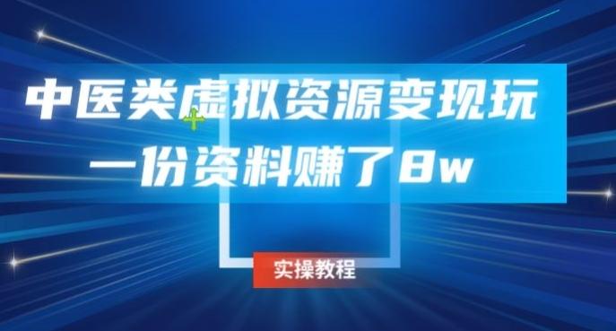 中医类虚拟资源变现玩法，一份资料赚了8w-小鹏项目网