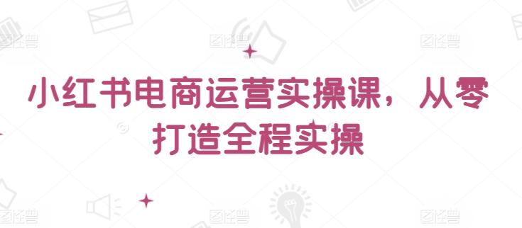 小红书电商运营实操课，​从零打造全程实操-小鹏项目网